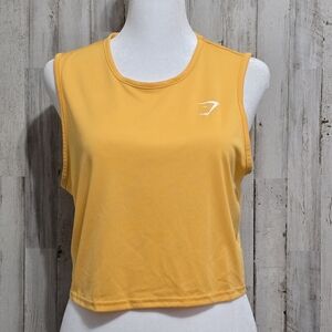Gymshark Women's Yellow Sleeveless  Training Crop Top Size Medium